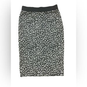 MICHAEL Michael Kors Black and White Animal Print Pencil Skirt
